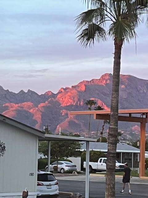 Gorgeous sunset reflecting off mountains