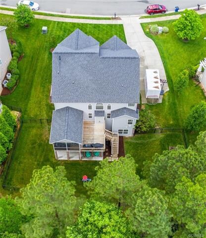 Aerial view of the home.