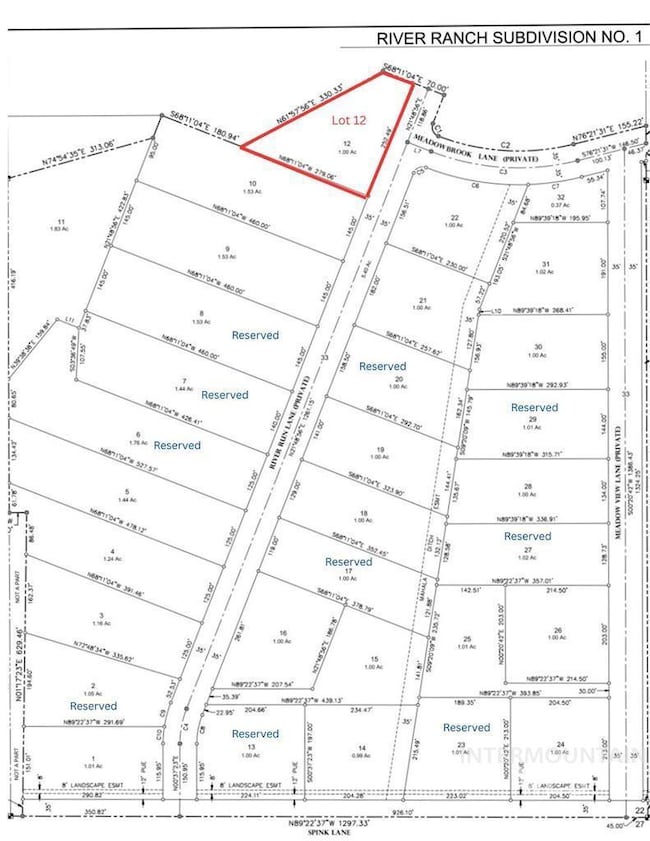 Map showing property parcels