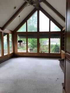 Great room with real walnut paneling