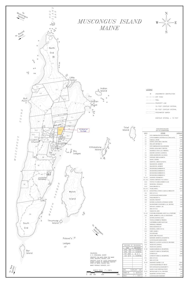 Muscongus Island Map HiLited