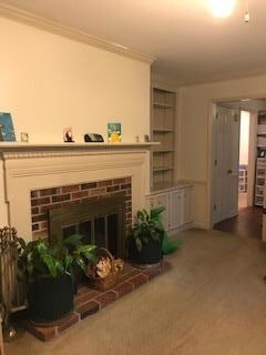 Fireplace and Book case in Great room