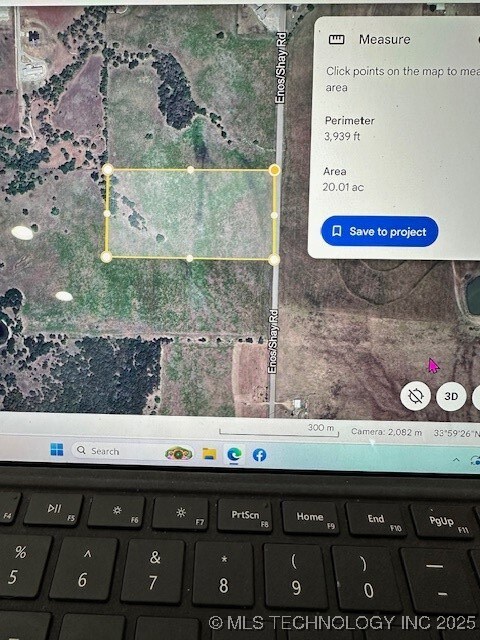 20 acres @ $15K an acre North half or South half
