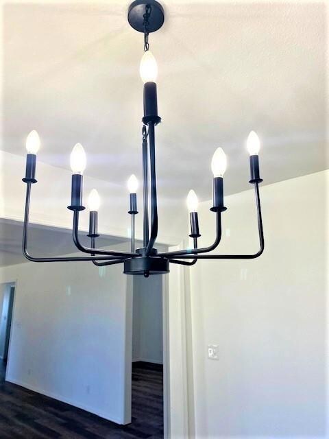 LOVE this chandelier in Dining area