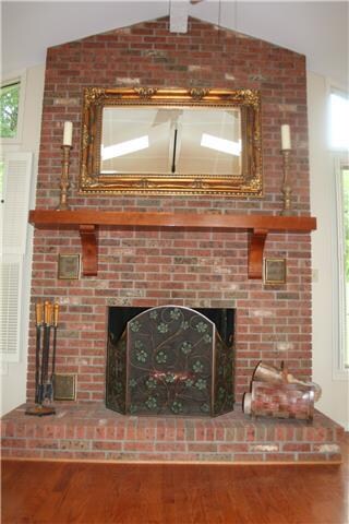 Big brick wood burning fireplace and mantel. Enjoy!