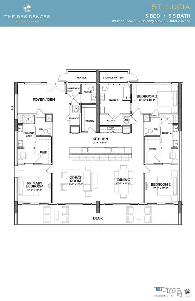 St. Lucia - Residences At Tiki Island Floor Plan