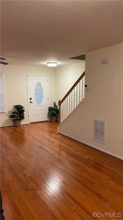 Foyer featuring hardwood / wood-style floors