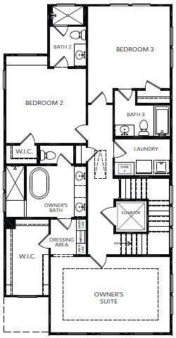 The top floors is a great scape from the activities on the other floors.  With elevator service to all 3 floors its an easy escape, each bedroom offers its own private en suite bath.  Laundry Room with wall cabinets and built in sink is located in th