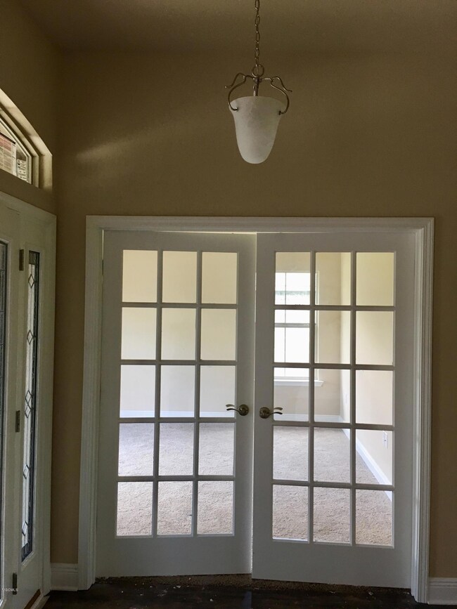 French doors into office/study
