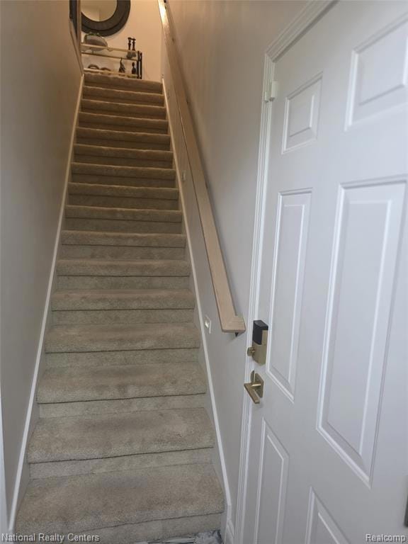 Stairs with baseboards
