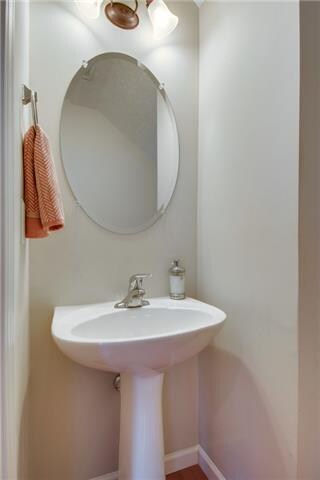 Powder room on main level convenient for guests 