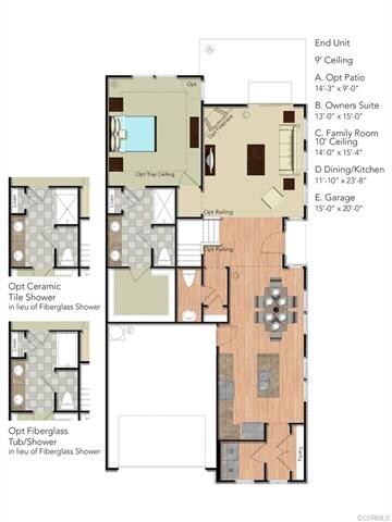 First floor layout - home has the opt ceramic tile