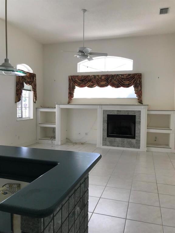Kitchen and Fireplace