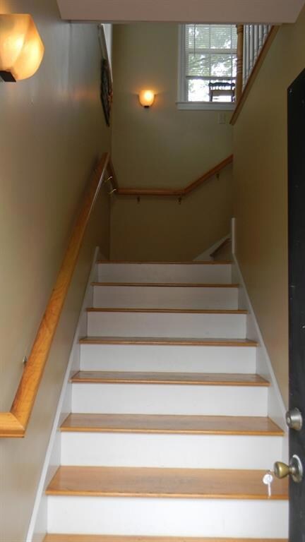 Staircase to living level.