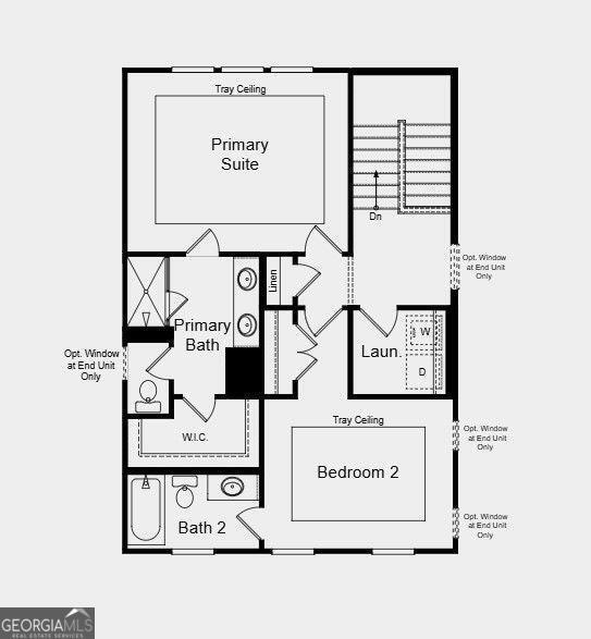 Upper Level Floor Plan - Additional highlights include: laminate stair treads and an open stair rail