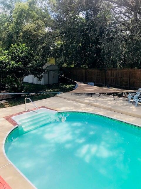 Large pool and shed