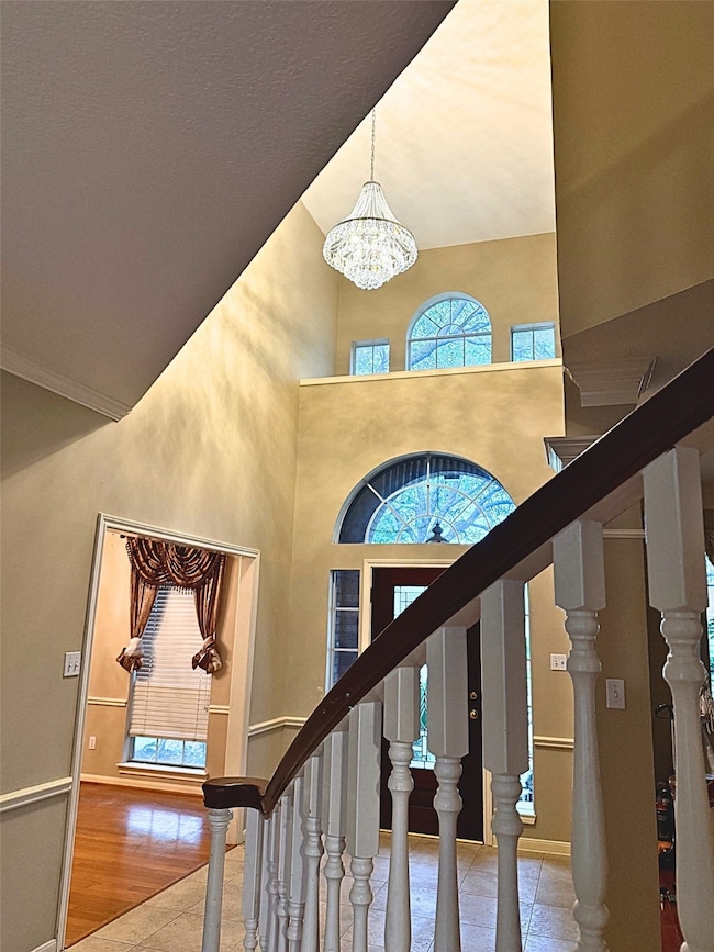 A striking, elegant ceiling light that sets the to