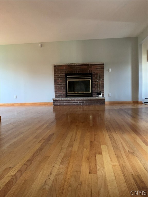 Wood burning fireplace with heatilators, in living
