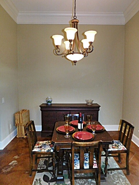 Eating area is open to the family room