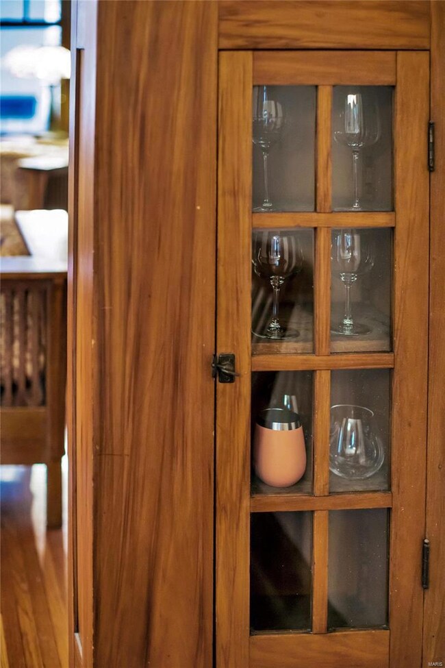 Detail of original glass front built ins