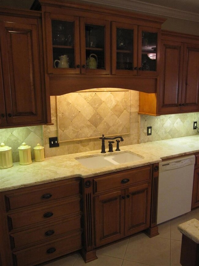 Limestone countertops.