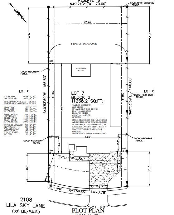 2108 Lila Sky preliminary plot plan