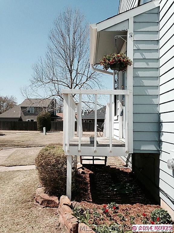 closer view of front entry and garden