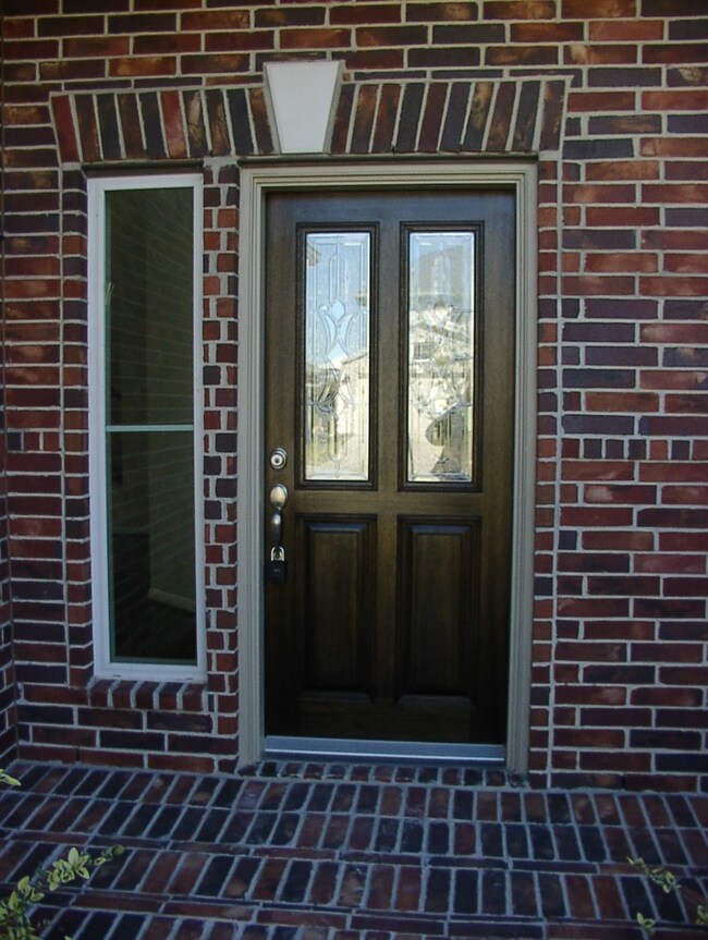 Close up view of the upgraded entry door