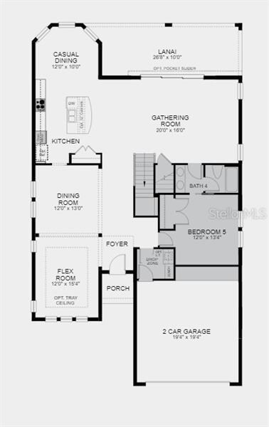 Structural options include: bed five with bath in place of study, pavers at driveway, lead walk, and entry, owner's bath rain shower, pot filler at kitchen backsplash, interior door 8' tall, gourmet kitchen with appliances included.