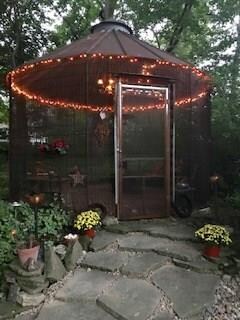 What could be more Iowan than a corn crib screened