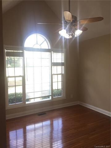 Office with vaulted ceiling