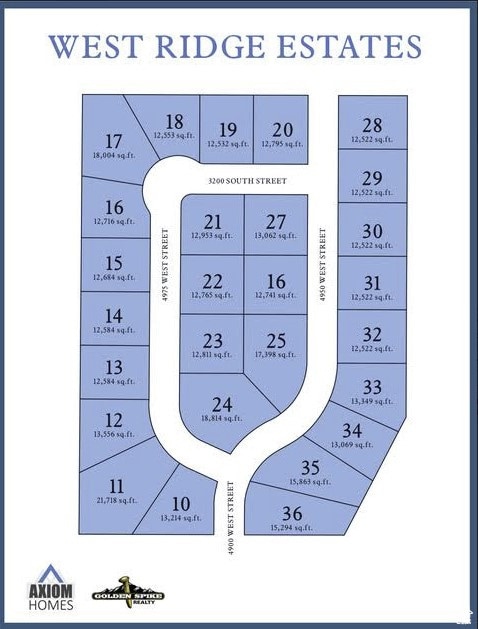Map showing property parcels