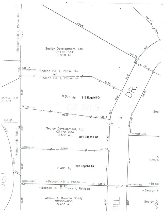 Edgehill Plat Map