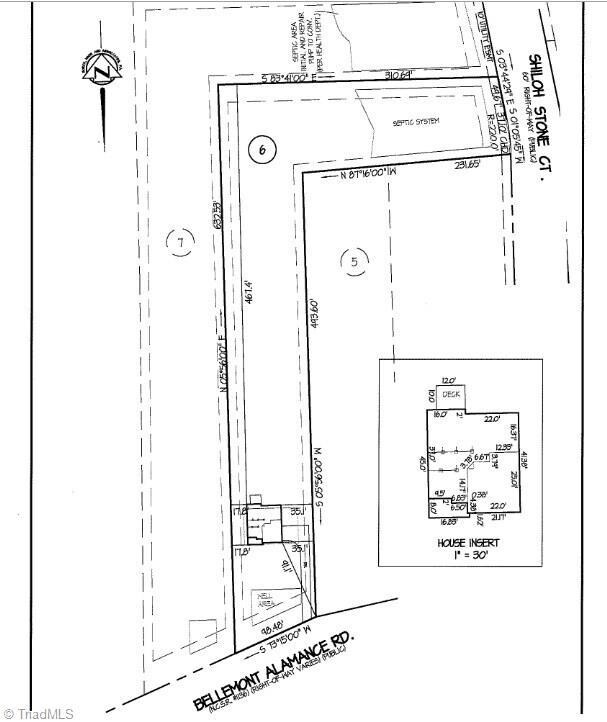 1.76 Acre Lot Diagram with Location of Home.
