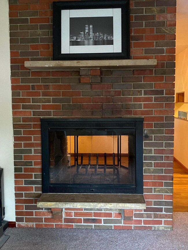 Wood burning fireplace