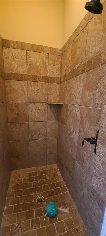 Bathroom with a tile shower