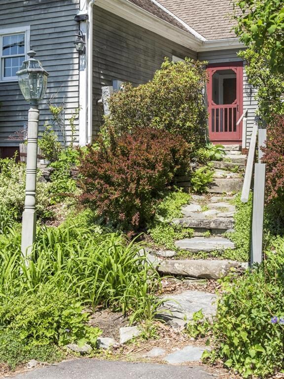 Lovely stone work! Stairs to patio...