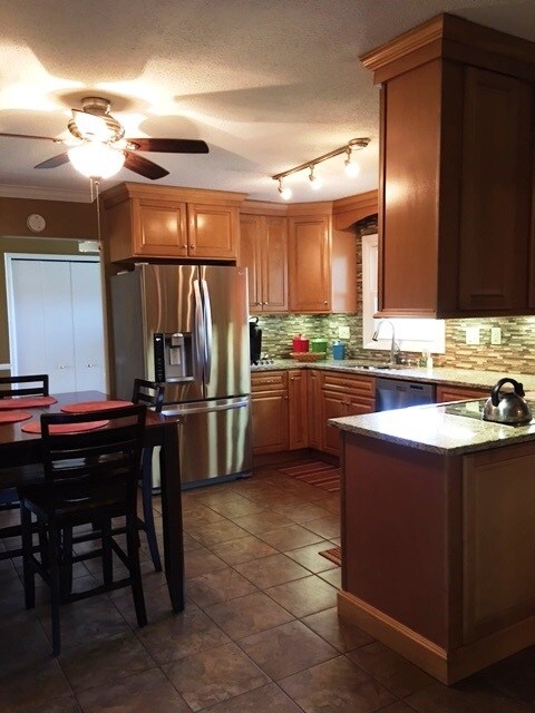 Beautifully updated kitchen with Solid Surface cou