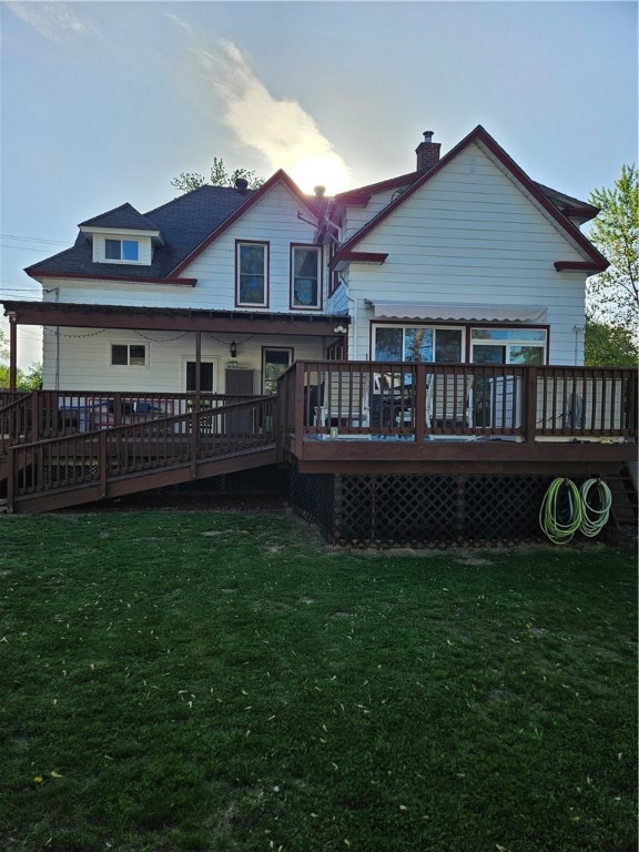 Large backyard deck