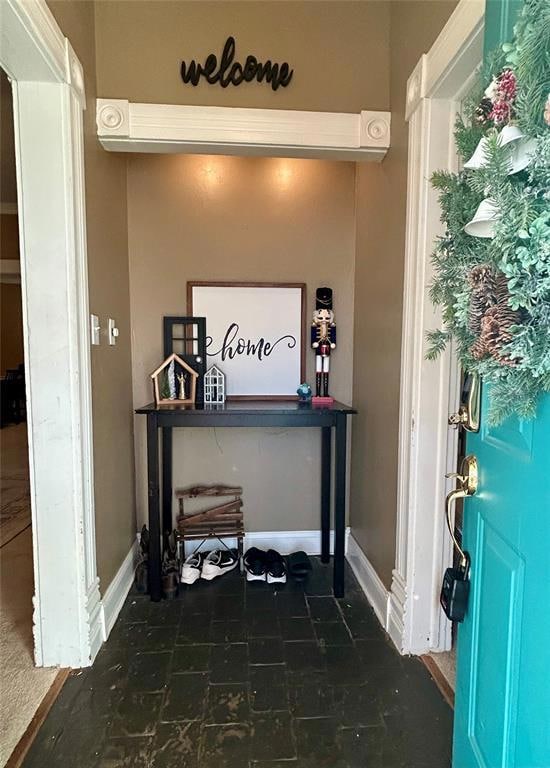 Lighted entry area.