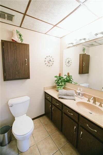Powder room from family room