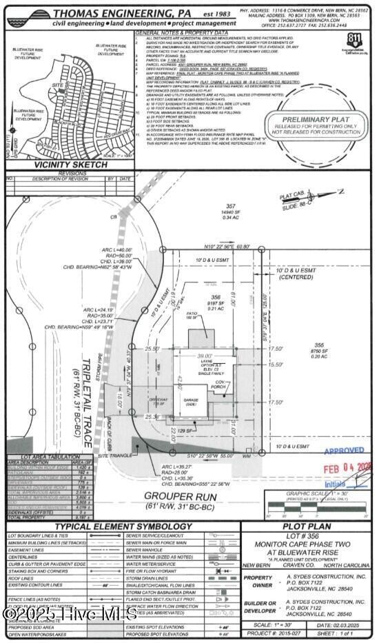 Preliminary Plot Plan Lot 356