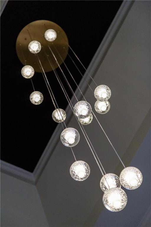 Eye-catching modern chandelier with bubble glass g