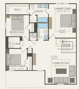 Pulte Homes, Sandalwood floor plan second level