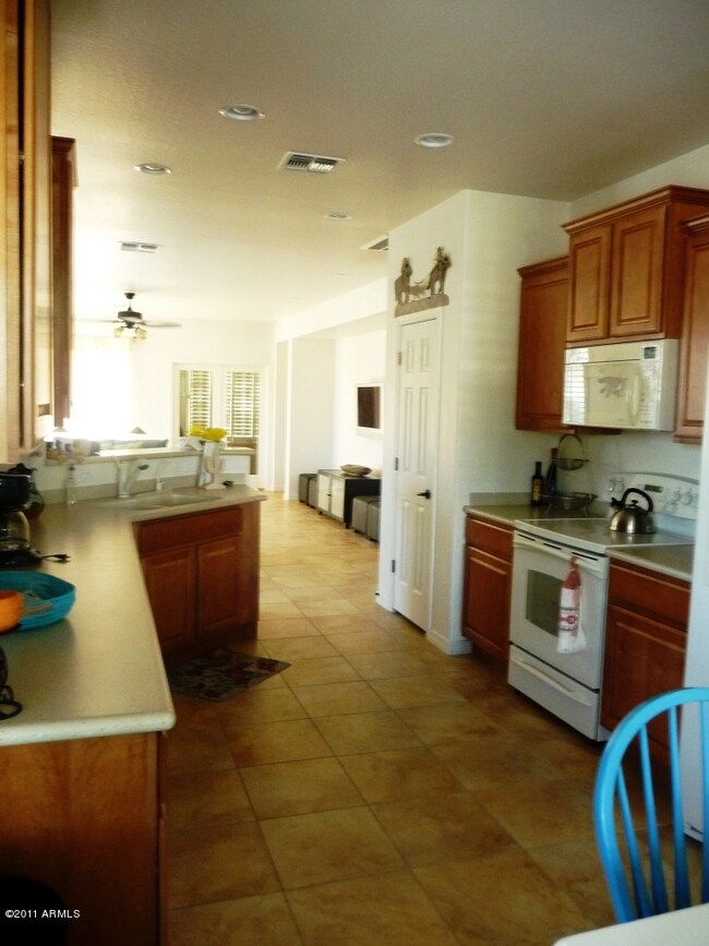 Dining view into kitchen