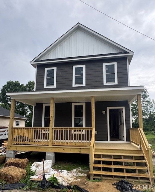 View of front of home with a porch