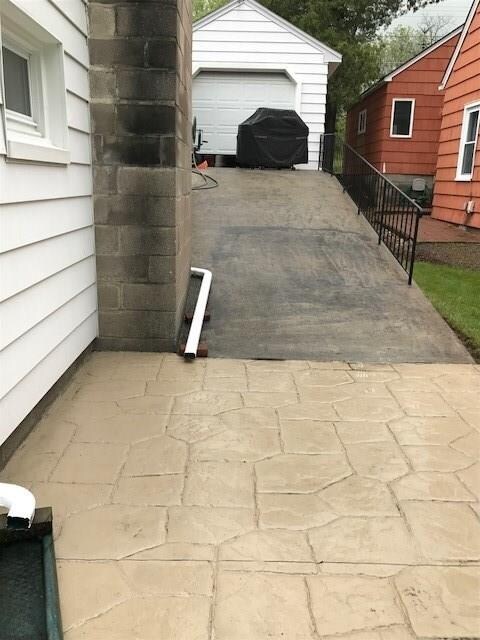 ramp going up toward garage