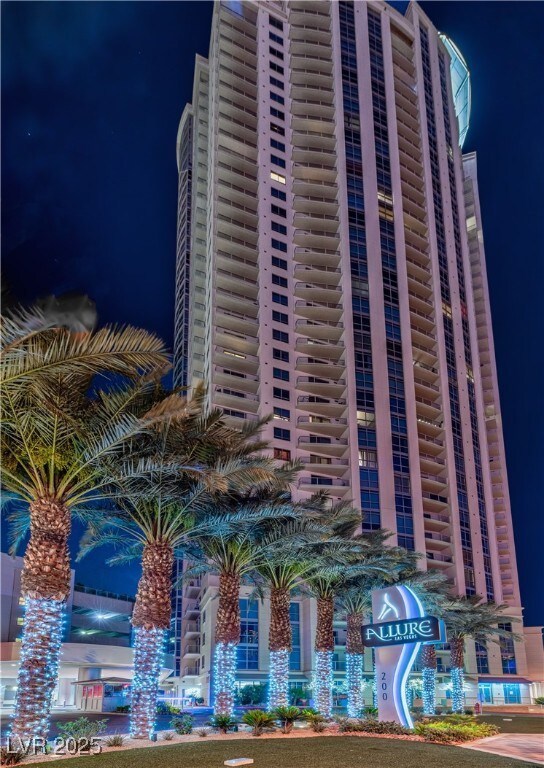 View of property at night