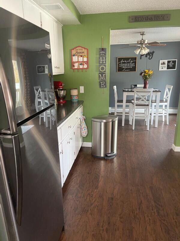 Kitchen looking down to the dining area