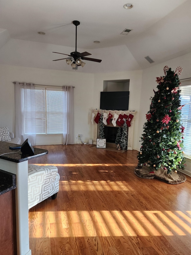 Living room featuring hardwood / wood-style floors